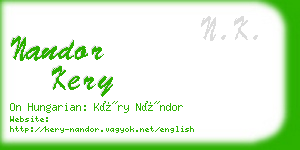 nandor kery business card